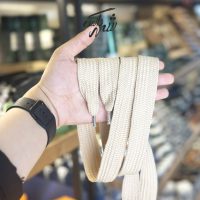 بند کفش تخت پهن کرم – کد 90 مناسب کفش اسپرت و روزمره