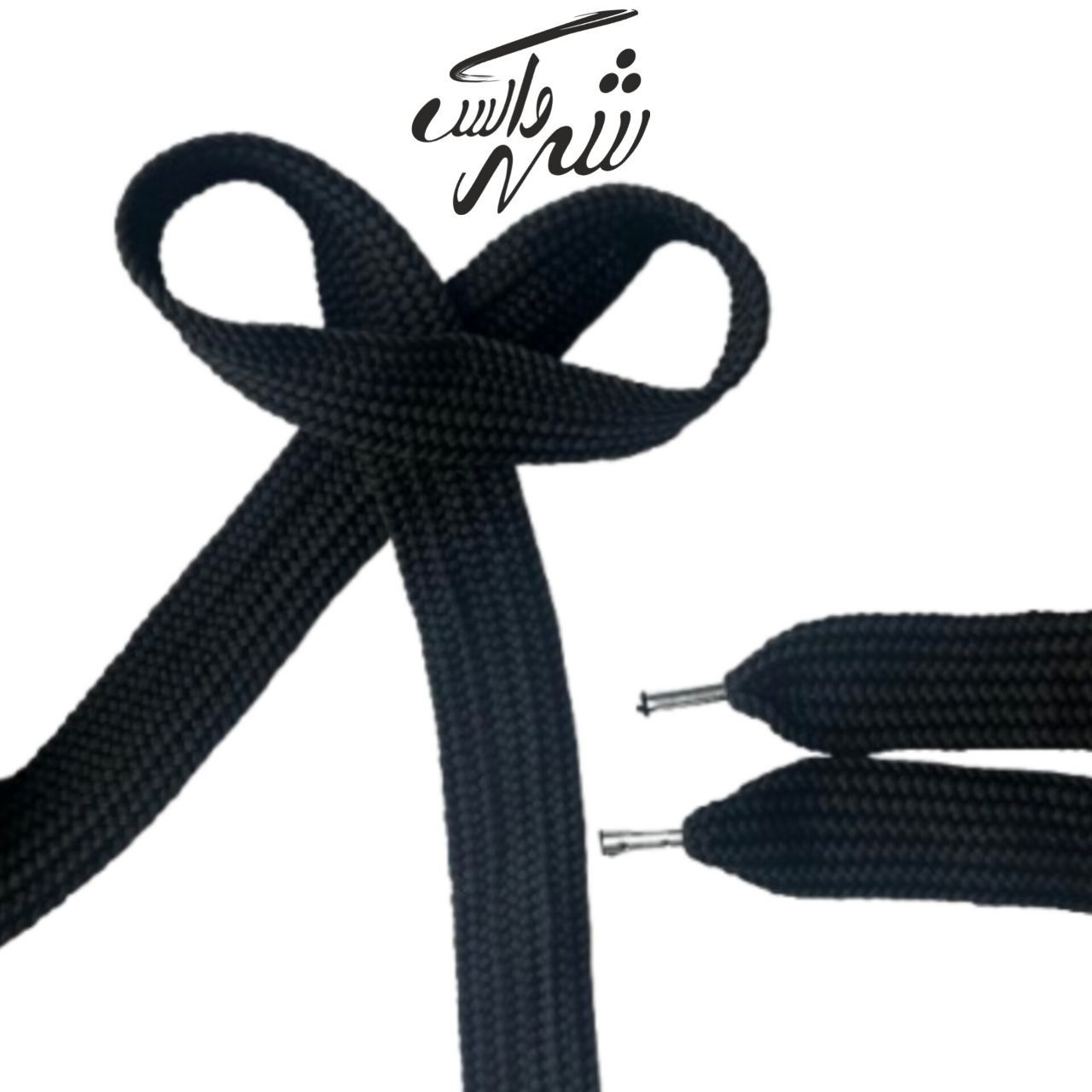 بند کفش پهن تخت مشکی – کد 91 مقاوم و مناسب کفش اسپرت