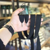 بند کفش پهن تخت مشکی – کد 91 مقاوم و مناسب کفش اسپرت