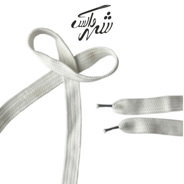 بند کفش پهن تخت سفید – کد 94 مقاوم و شیک برای کفش اسپرت