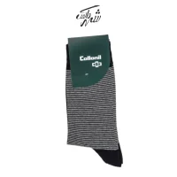 جوراب ساقدار مردانه راه راه مشکی پنبه ای