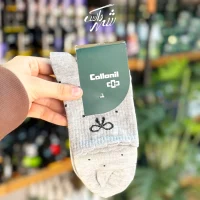 جوراب نیم ساق زنانه طوسی پنبه ای