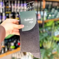 جوراب ساقدار مردانه راه راه طوسی پنبه ای