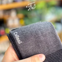 جوراب ساقدار مردانه راه راه طوسی پنبه ای