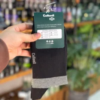 جوراب ساقدار مردانه راه راه مشکی پنبه ای