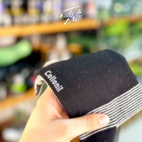 جوراب ساقدار مردانه راه راه مشکی پنبه ای