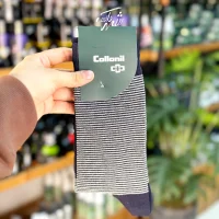 جوراب ساقدار مردانه راه راه سورمه ای پنبه ای