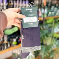 جوراب ساقدار مردانه راه راه سورمه ای پنبه ای