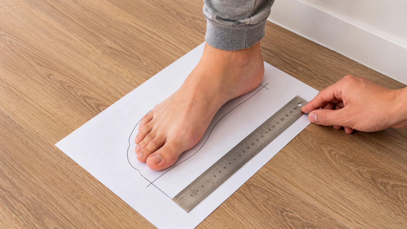 اندازه گیری طول پا برای خرید کفی و کفش